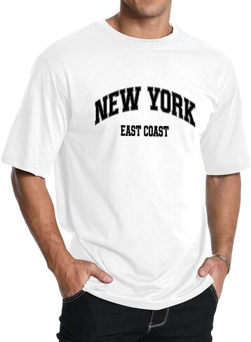 Aiyino Men Graphic Tees Short Sleeve California Letter Print Crewneck T-Shirt عادية العادية للرجال in Kuwait