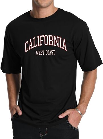 Aiyino Men Graphic Tees Short Sleeve California Letter Print Crewneck T-Shirt عادية العادية للرجال in Kuwait