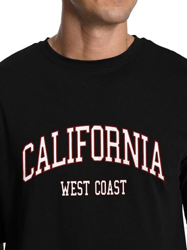 Aiyino Men Graphic Tees Short Sleeve California Letter Print Crewneck T-Shirt عادية العادية للرجال in Kuwait