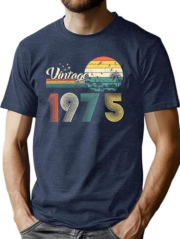50th Birthday Shirt Men Vintage 1975 T-Shirt Graphic Retro 50 Years Old Birthday Party Father Husband Tee Tops in Saudi Arabia
