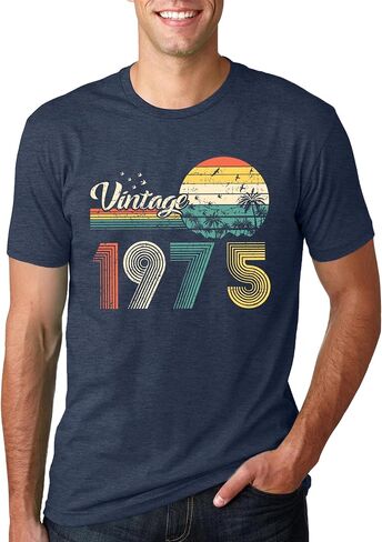 50th Birthday Shirt Men Vintage 1975 T-Shirt Graphic Retro 50 Years Old Birthday Party Father Husband Tee Tops in Saudi Arabia