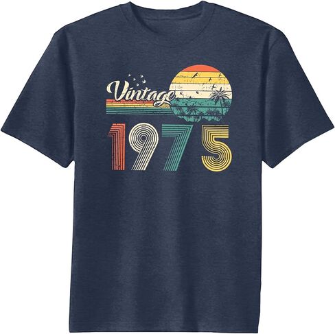 50th Birthday Shirt Men Vintage 1975 T-Shirt Graphic Retro 50 Years Old Birthday Party Father Husband Tee Tops in Saudi Arabia