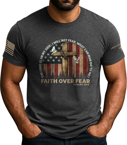 Faith Over Fear Shirt Men, Religious Shirts, Jesus Shirt, Christian Shirts for Men, Graphic Tees for Women in Kuwait
