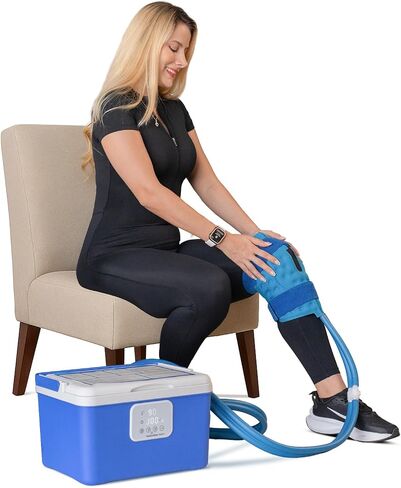 Ice Machine for Knee After Surgery – Game Ready Ice Therapy System with 12QT Cooler, 4 Flow Speeds, Quiet Operation & Adjustable Timing – Cold Therapy Machine for Knee Replacement & Pain Relief in Saudi Arabia