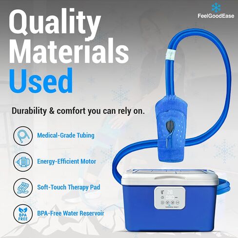 Ice Machine for Knee After Surgery – Game Ready Ice Therapy System with 12QT Cooler, 4 Flow Speeds, Quiet Operation & Adjustable Timing – Cold Therapy Machine for Knee Replacement & Pain Relief in Saudi Arabia