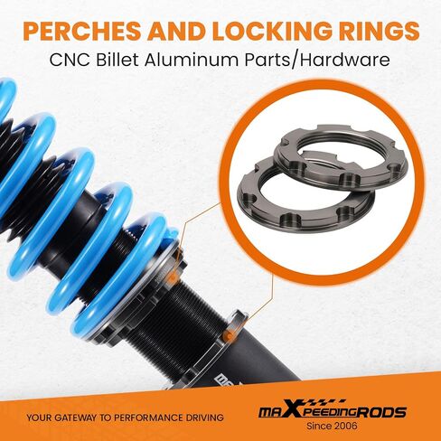 MaxPeedingRods Coilover for Mitsubishi 3000GT 1991-1999 FWD ، 24 مستويات مثبطات التعليق قابلة للتعديل طقم التعليق ، دعامات صدمات ضبط الارتفاع ، ترقية T6 مجموعات خفض الأزرق الأزرق in Saudi Arabia