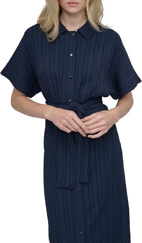 DKNY Women's Short Sleve Collared Deck Bruct Midi Dress in Saudi Arabia