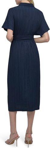 DKNY Women's Short Sleve Collared Deck Bruct Midi Dress in Saudi Arabia