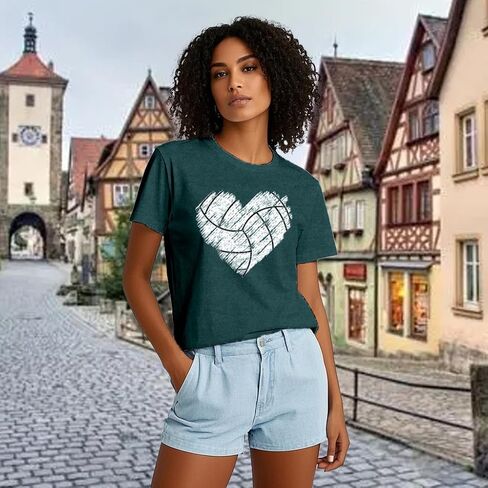 Volleyball Shirts for Women Volleyball Mom T-Shirt Ball Game Day Tees in Saudi Arabia