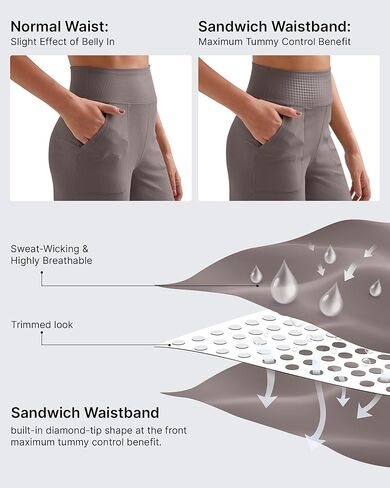 G4Free سروال يوجا نسائي كاجوال مضلع واسع الساق مع جيوب خفيف الوزن عالي الخصر سروال يوجا صغير/عادي/طويل in Kuwait