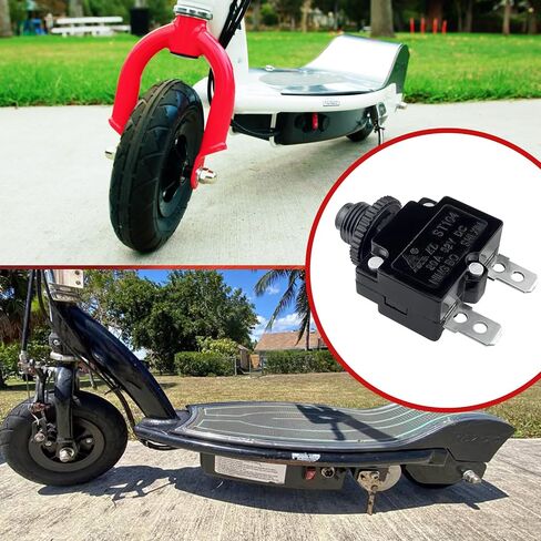20A مفتاح إعادة تعيين قاطع الدائرة للحلاقة E90 E100 E150 E175 E200 E300 E300 Scooter Espark Razor Rocket Rocket Rocket Rocket Go-Kart Mini Chopper ST104 32V DC Breaker Parts (2 Pack) in Kuwait