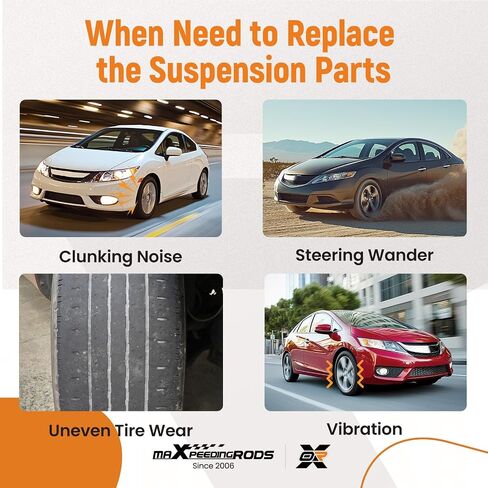 MaxPeedingrods 6pc مجموعة ذراع التحكم السفلى في Hyundai Sonata 2011-2013 ، Azera 2012-2014 ، ل Kia Optima 2011-2015 ، Cadenza 2014-2016 3.3L in Kuwait