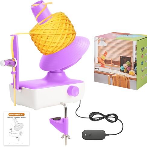 Yarn Winder, Electric Yarn Ball Winder Automatic Yarn Winder for Crocheting Large Capacity Stepless Speed Yarn Spinner for Yarn Cake, Easy to Use Portable Size Gift for Knitters Crocheters, Orange in Saudi Arabia