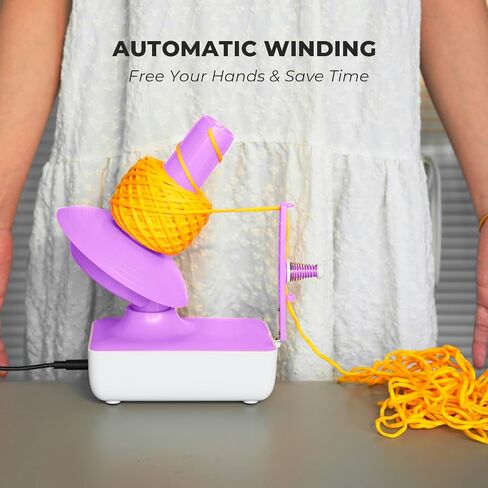 Yarn Winder, Electric Yarn Ball Winder Automatic Yarn Winder for Crocheting Large Capacity Stepless Speed Yarn Spinner for Yarn Cake, Easy to Use Portable Size Gift for Knitters Crocheters, Orange in Saudi Arabia