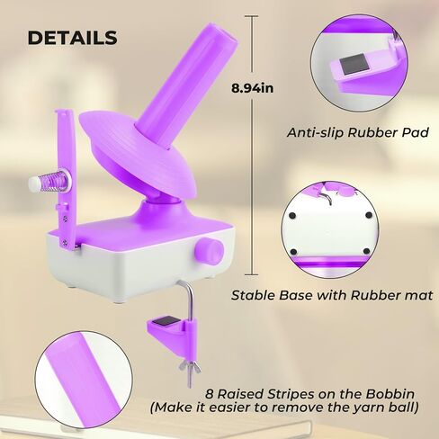 Yarn Winder, Electric Yarn Ball Winder Automatic Yarn Winder for Crocheting Large Capacity Stepless Speed Yarn Spinner for Yarn Cake, Easy to Use Portable Size Gift for Knitters Crocheters, Orange in Saudi Arabia