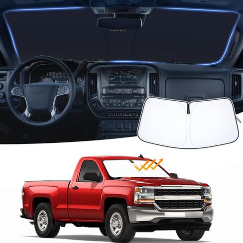 JKCOVER Front Window Windshield Sunshade Compatible with 2024 2025 Toyota Tacoma(4th Gen Tacoma) Accessories Sun Heat UV Rays Protector Foldable Sun Shade Cover Car Visor in Kuwait
