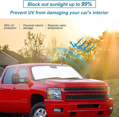 JKCOVER Front Window Windshield Sunshade Compatible with 2024 2025 Toyota Tacoma(4th Gen Tacoma) Accessories Sun Heat UV Rays Protector Foldable Sun Shade Cover Car Visor in Kuwait