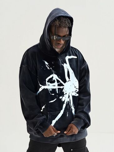 Y2K Goth Hoodie Skull/Spider Print Streetwear Usisex Eversive Sweatshirt for Men Women Vintage Harajuku Fashion in Kuwait