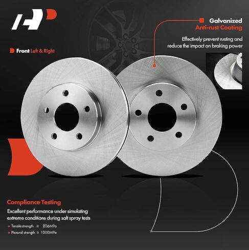 A-Premium 11.02 Inch (280.00mm) دوارات الفرامل المحفورة والمنزعة المغطاة بالقرص المتوافقة مع شيفروليه ، نماذج بونتياك-كوبالت 2007-2010 ، G5 2007-2009 ، مجموعة 2-PC in Saudi Arabia