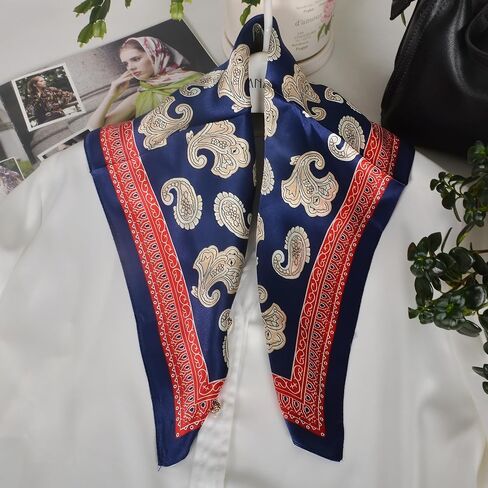 نساء 100 ٪ Mulberry حرير الرقبة وشاح خفيفة الوزن الرقمية ووشفة مربعة صغيرة- العنق الهدايا التعبئة 21 "*21" in Saudi Arabia