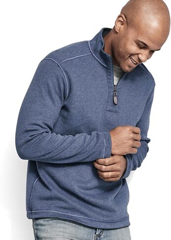 Johnston & Murphy Men's Reversible Solid Quarter-Zip Burgundy/Charcoal XXL US in Saudi Arabia