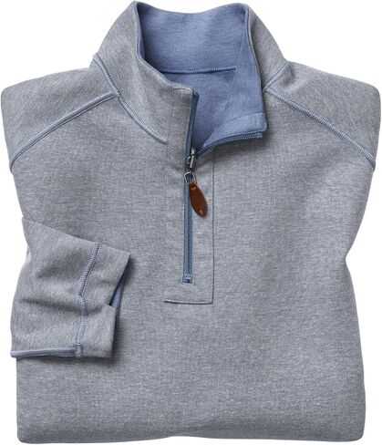 Johnston & Murphy Men's Reversible Solid Quarter-Zip Burgundy/Charcoal XXL US in Saudi Arabia