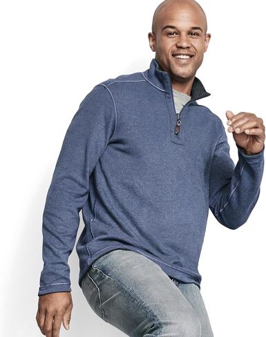 Johnston & Murphy Men's Reversible Solid Quarter-Zip Burgundy/Charcoal XXL US in Saudi Arabia