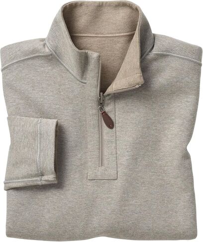 Johnston & Murphy Men's Reversible Solid Quarter-Zip Burgundy/Charcoal XXL US in Saudi Arabia
