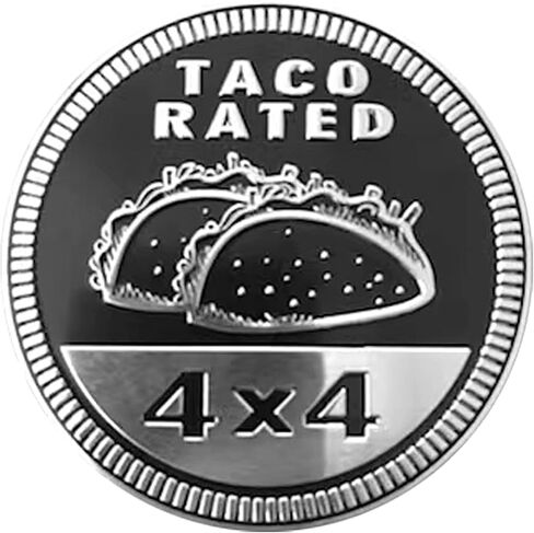 شارة تاكو مصنفة بالسيارة ، 4 × 4 شارة السيارات المعدنية 3D المعدنية Taco Car Emblems Round Emblem Scals Car Car Dicals ملصقات متوافقة مع Jeep Wrangler Orucles Trucles SUV Emblems (ZS060) in Saudi Arabia