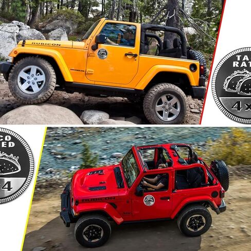 شارة تاكو مصنفة بالسيارة ، 4 × 4 شارة السيارات المعدنية 3D المعدنية Taco Car Emblems Round Emblem Scals Car Car Dicals ملصقات متوافقة مع Jeep Wrangler Orucles Trucles SUV Emblems (ZS060) in Saudi Arabia