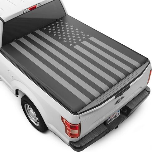 American Flag Tonneau Cover for Toyota Tacoma 2016-2023 Soft Roll Truck Bed Cover for TACOMAS with Short Bed 5’ with Deck Rail System All Weather Roll-Up for Toyota Tacoma Tonneau Cover in Kuwait