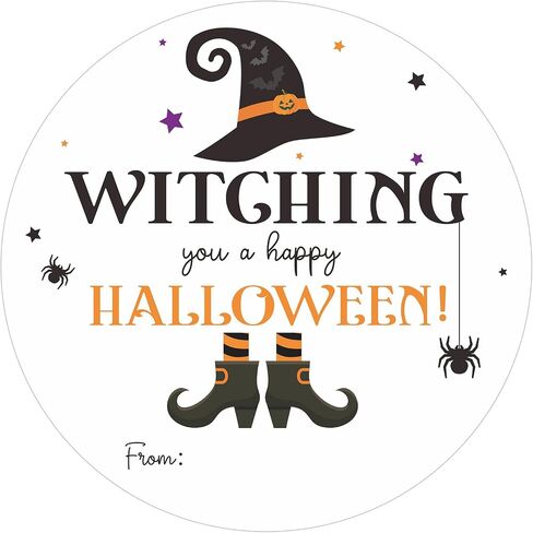 jijAcraft 60Pcs Happy Halloween Stickers, 2 Inch Halloween Stickers Spider, Pumpkin, Ghost for Halloween Day Gift Wrap Label Party Favors, Sticker for Halloween Day Decoration in Kuwait