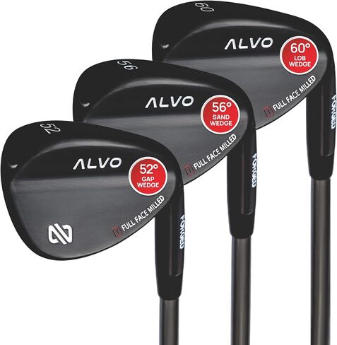 Premium Full Face Golf Wedges, Golf Wedge Set, 3 Wedges 52/56/60 Degree Wedge, Lob Wedge, Gap Wedge, Sand Wedge Golf Club for Men, Premium Grip, Right Hand in Saudi Arabia