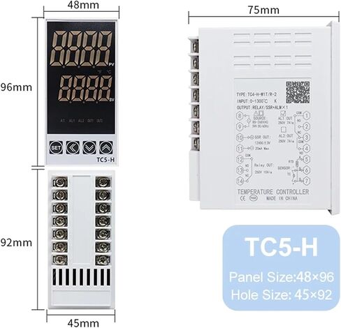 TC5 Series Digital Display درجة حرارة وحدة تحكم AC220-240V الإدخال العالمي الإدخال المزدوج تحكم PID تحكم في ترموستات (TC5-H) in Saudi Arabia