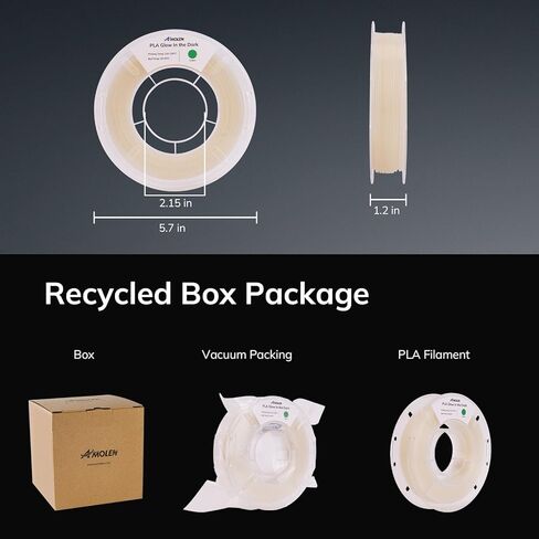 خيوط طابعة ثلاثية الأبعاد AMOLEN تتوهج في الظلام متعددة الألوان سريعة التغيير 1.75 مم، حزمة 5 أمتار باللون الأخضر والأزرق والأزرق الأرجواني، خيوط PLA 1.75 مم، خيوط طباعة لامعة ثلاثية الأبعاد 200 جرام × 4 عبوات in Kuwait