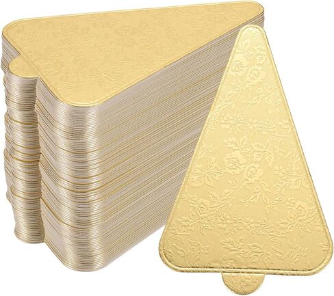 uxcell 100pcs Mini Cake Boards, Mousse Cake Cardboards Triangle Cake Bases Plates Cupcake Dessert Displays Base Tray for Cupcakes, Cakes, Dessert Base - Grease Proof (Silver Tone) in Kuwait