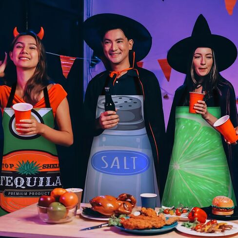 MePase 3 PCS Halloween Coil Comples Compons للبالغين Tequila زجاجة الليمون شريحة وملح الملح لشرب هالوين فستان غذاء ملابس تأثيري الزي إكسسوارات in Saudi Arabia