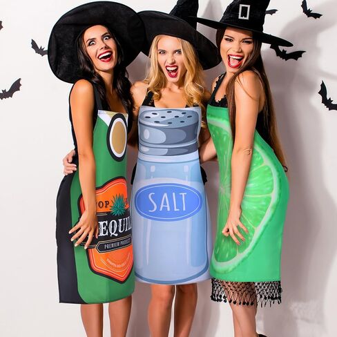 MePase 3 PCS Halloween Coil Comples Compons للبالغين Tequila زجاجة الليمون شريحة وملح الملح لشرب هالوين فستان غذاء ملابس تأثيري الزي إكسسوارات in Saudi Arabia