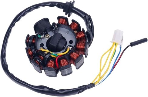 GY6 125CC 150CC 11 COIL MAGNETO ANDROWTOTOL STATOR لـ SCROUTER SCOUTER MOPED ATV GO QUATS QUATS 152QMI 157QMJ (4+2) in Saudi Arabia
