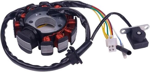 GY6 125CC 150CC 11 COIL MAGNETO ANDROWTOTOL STATOR لـ SCROUTER SCOUTER MOPED ATV GO QUATS QUATS 152QMI 157QMJ (4+2) in Saudi Arabia