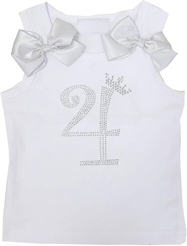 Kirei Sui Girls Rhinestone Number Birthday Tank Top in Saudi Arabia