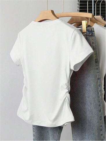 SweatyRocks Girl's Letter Graphic Tee Shirts Crew Neck Short Sleeve Vacation Summer Tops in Kuwait