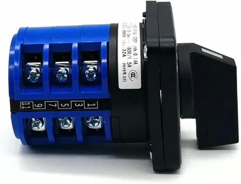 LW28-32 Electric 2/3/4 Position 12 Terminals Rotary Cam Changeover Switch 500V 32A Knob(English) in Saudi Arabia