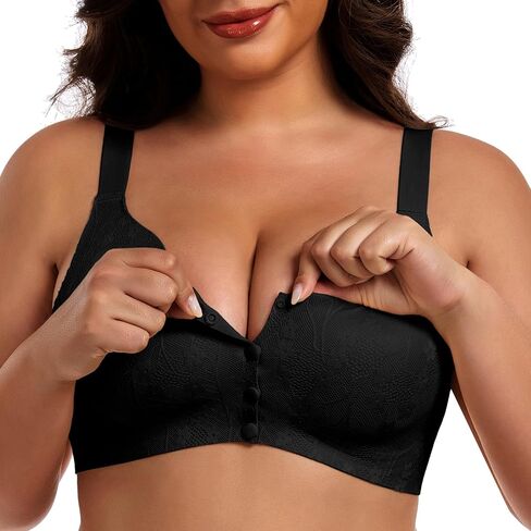 Iwollence Womens Front Snap Closure Daisy Bras Soft Safelifless Wireless Bralettes Bralettes Comfort Cover Coverage Bra in Kuwait
