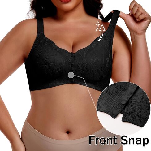 Iwollence Womens Front Snap Closure Daisy Bras Soft Safelifless Wireless Bralettes Bralettes Comfort Cover Coverage Bra in Kuwait