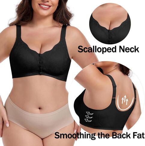 Iwollence Womens Front Snap Closure Daisy Bras Soft Safelifless Wireless Bralettes Bralettes Comfort Cover Coverage Bra in Kuwait