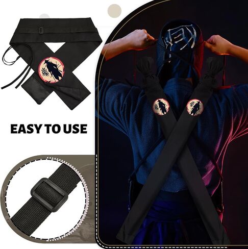 Patelai Sword Bag with Strap Sword Black Lightsaber Carrying Bag with Sword Pattern Printing Ninja Sword Sheath Katana Bokken Samurai Sword Carrying Case for Samurai Cosplay Costume Halloween Party in Saudi Arabia