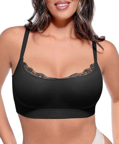 FeelinGirl Bras for Women No Underwire Lace Bralettes Wireless Full Coverage Seamless Bra Comfortable Everyday Bras No Padded in Saudi Arabia