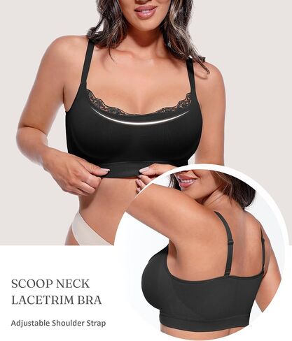 FeelinGirl Bras for Women No Underwire Lace Bralettes Wireless Full Coverage Seamless Bra Comfortable Everyday Bras No Padded in Saudi Arabia