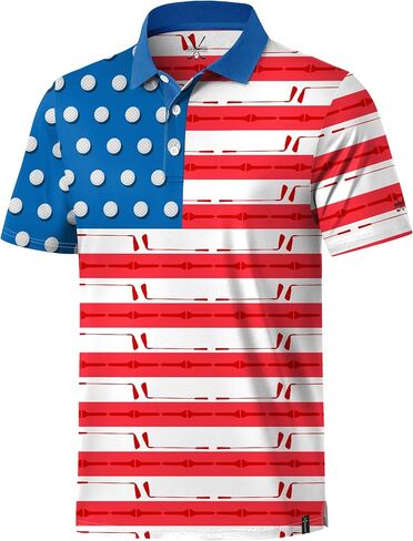 Men's Funny Golf Shirts UPF 50+ Performance Moisture Wicking Dry Fit Stretch Casual Print Polo (S-XXL) in Saudi Arabia